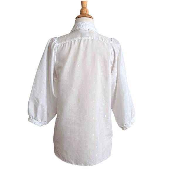Vintage 70s YOU BABES Ivory Blouse – Puff Sleeve Pintuck Peasant Top Cottagecore - Picture 8 of 14
